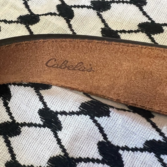 Cabela's Brown and Gold Leather Belt - Picture 2 of 9